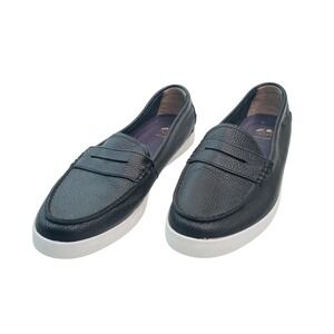 Cole Haan Nantucket Penny Loafer Navy Blue Pebbled Leather W11063 Womens Sz 12B